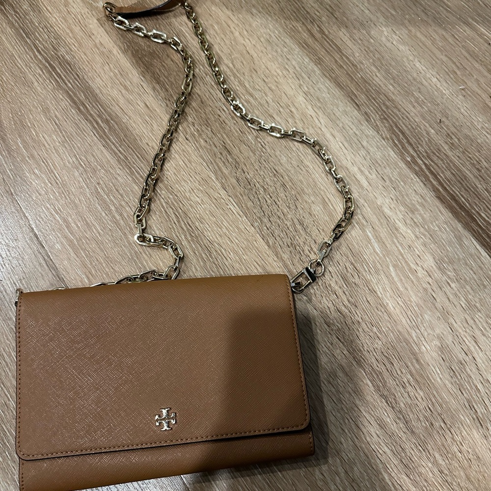 Tory Burch Brown Crossbody Bag with Chain Strap